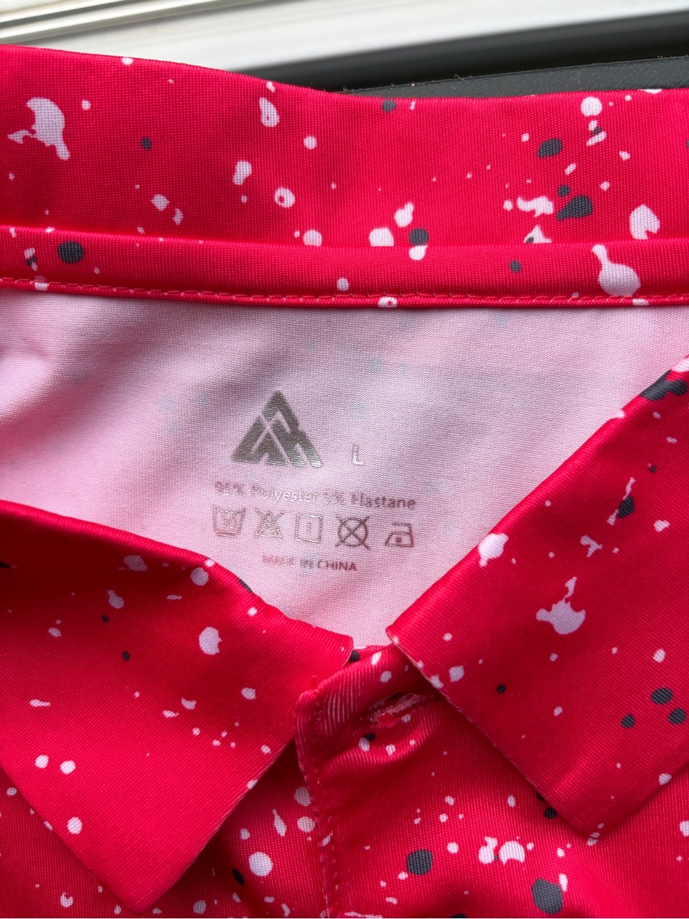 Men's Red Splatter Polo Shirt - Performance Golf Style - Picture 4 of 5
